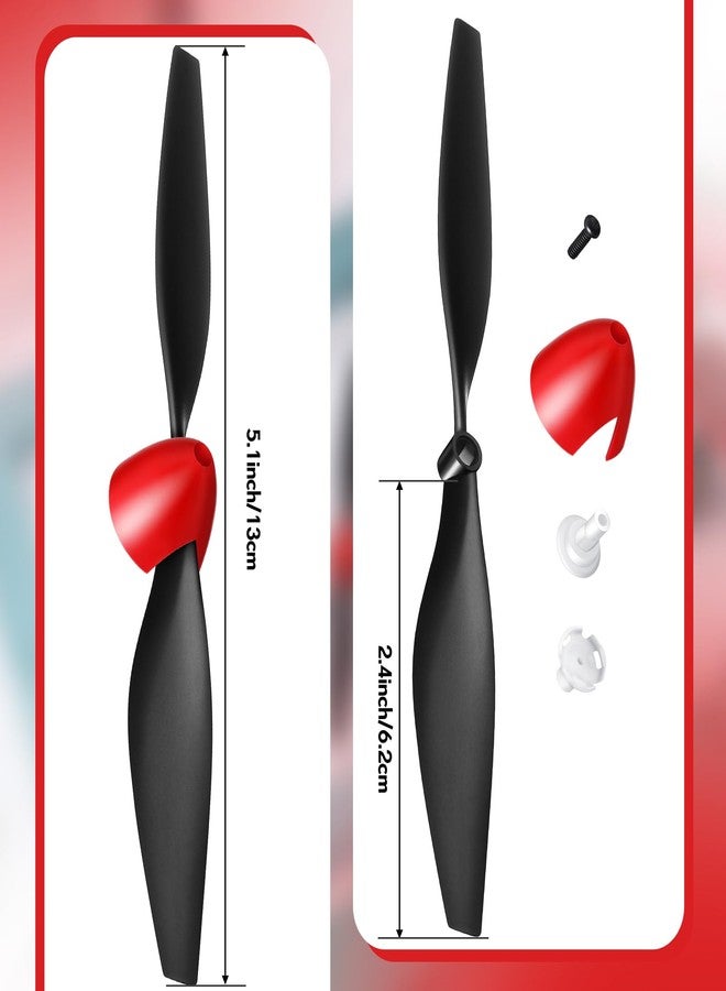 Riakrum 6 Sets Spare Rc Plane Propellers Airplane Carbon Fiber Nose Cone Compatible with Tr-p51 Rc Plane 4 Channel Remote Control Airplane with Propeller Savers and Adapter - Image 3